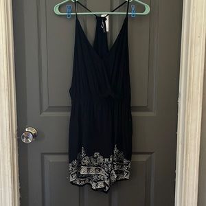 Black with white detail romper.